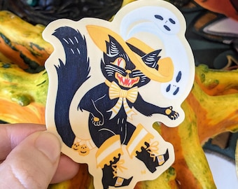 Halloween Puss in Boots Vinyl Sticker