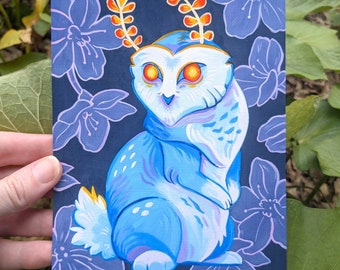 Blue Owlbunny Print