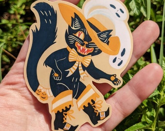 Halloween Puss in Boots Vinyl Sticker