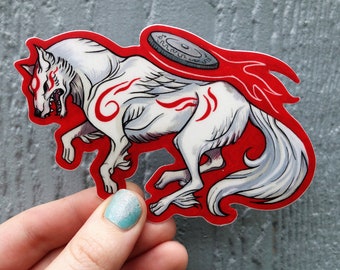 Okami Amaterasu Wolf Vinyl Sticker