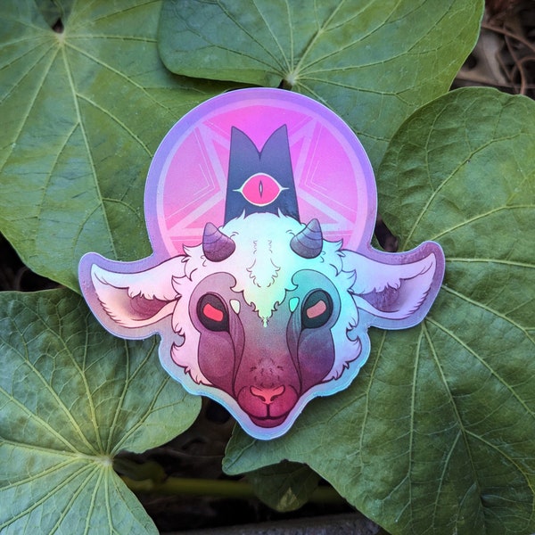 Cult of the Lamb Holographic Vinyl Sticker