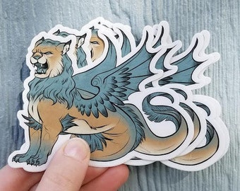 Sea Monster Merlion Vinyl Sticker