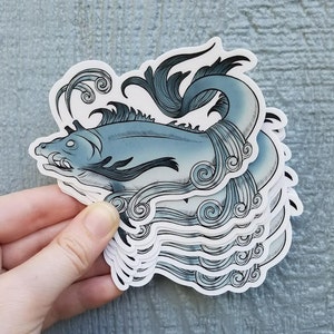 Sea Monster Prister Whale Vinyl Sticker image 1