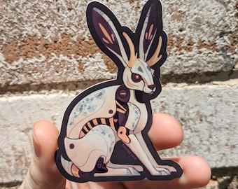 Victorian Steampunk Jackalope Vinyl Sticker