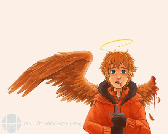 One Winged Kenny South Park Illustration Print Etsy