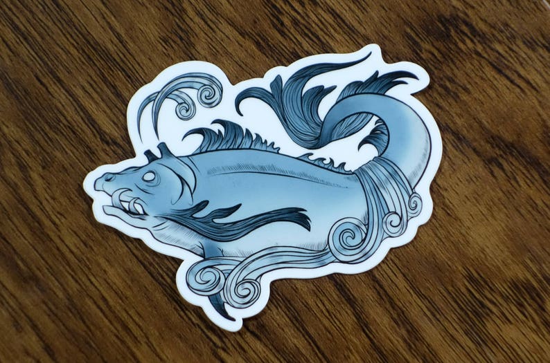 Sea Monster Prister Whale Vinyl Sticker image 3