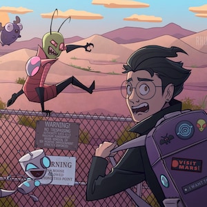 Jump The Fence Invader Zim Illustration Print