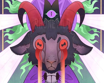 Cult of the Lamb GOAT! Illustration Print