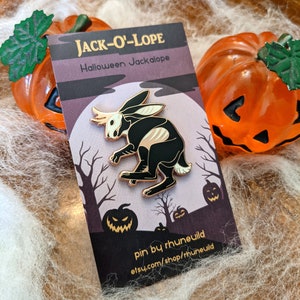Jack-O&#39;-Lope Halloween Jackalope Hard Enamel Pin