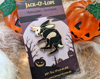 Jack-O'-Lope Halloween Jackalope Hard Enamel Pin