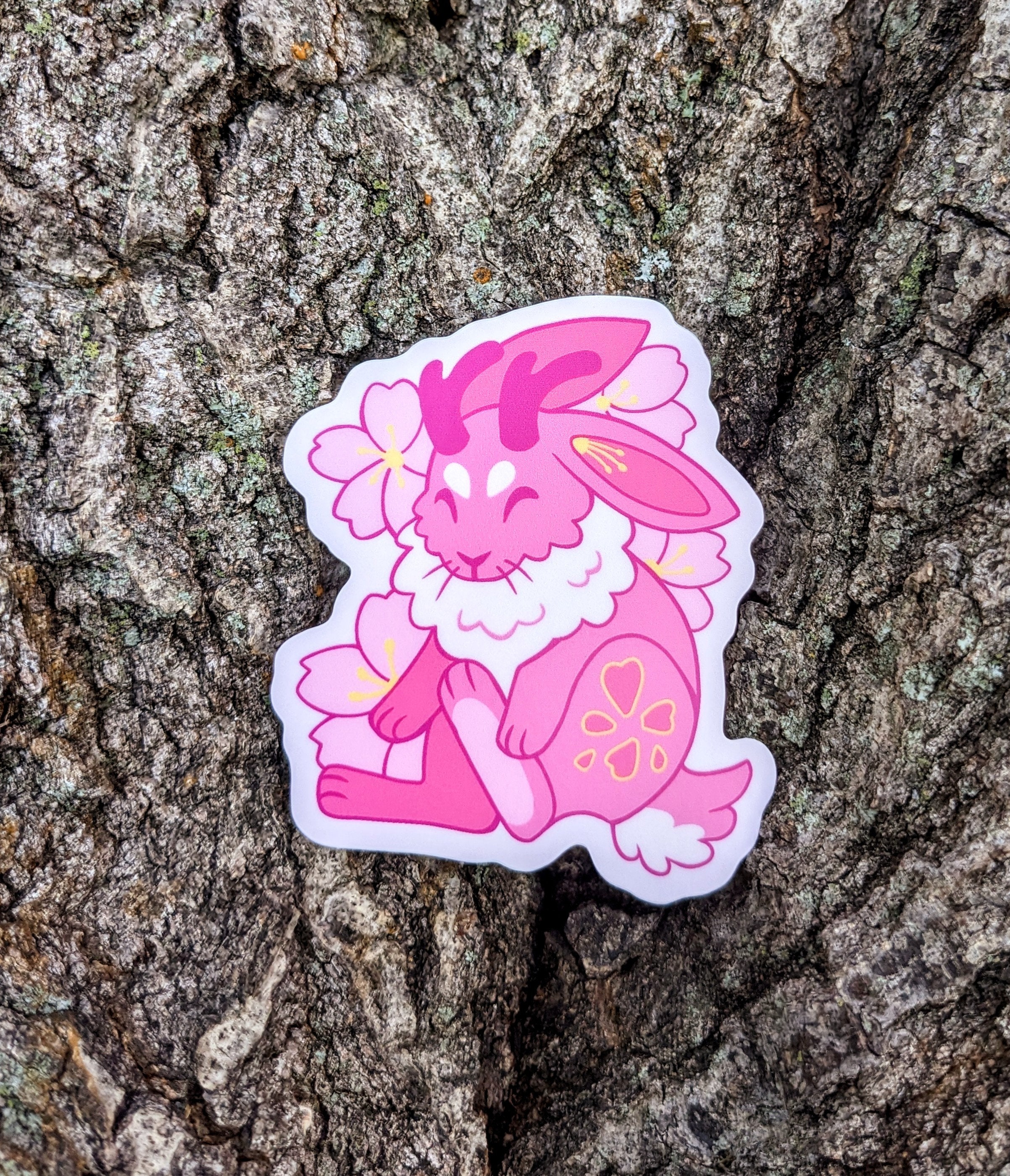 Sakura Jackalope Vinyl Sticker