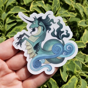 Medieval Hippocampus Clear Vinyl Sticker
