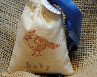 VINTAGE BIRD Sachet Bags / Baby Shower Favors