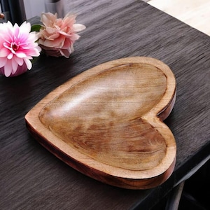 Wooden serving Tray in heart shape
