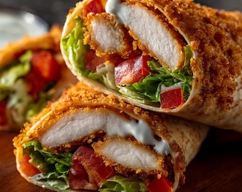 Crispy Chicken Wraps Recipe PDF: Easy 20-Minute Dinner Wraps (Digital Download)