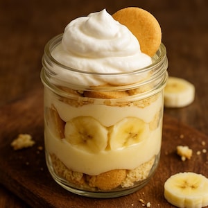 BEST RECIPE for Mini Banana Pudding Cups PDF| No-Bake Dessert | Easy Summer Pudding with Vanilla Wafers, Bananas & Cream | Digital Download