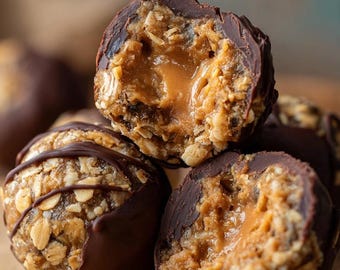 Peanut Butter Chocolate Energy Balls Recipe: No-Bake Protein Snack (Digital Download PDF)