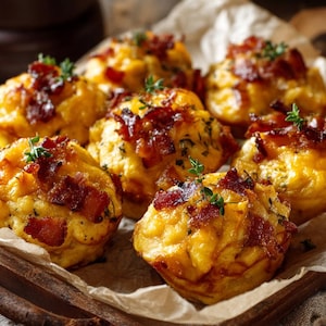 Buttermilk Bacon Cheddar Egg Bites Recipe: Savory Breakfast Muffins (Digital Download PDF)