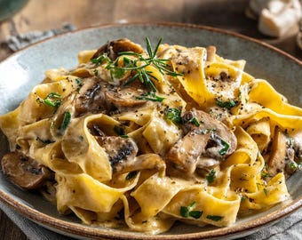 Mushroom Thyme Mascarpone Tagliatelle: 25-Minute Gourmet Creamy Pasta Recipe (Digital PDF)