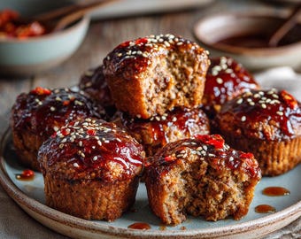 Sweet Chili Meatloaf Muffins Recipe: Easy 40-Minute Sticky Glazed Dinner (Digital Download PDF)