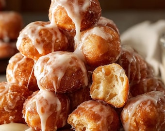 Glazed Donut Bites Recipe: Mini Homemade Donuts (Digital PDF Download)