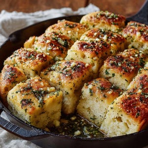 Knoblauch-Parmesan-Pfanne-Brot-Rezept: Einfache Rolls auseinander (Digitaler Download PDF)