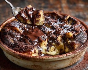 Chestnut Chocolate Bread Pudding Recipe: Gourmet Winter Dessert Guide (Digital Download PDF)