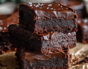 Fudgy Chocolate Ganache Bar Recipe: Rich Baked Dessert (Digital Download PDF)
