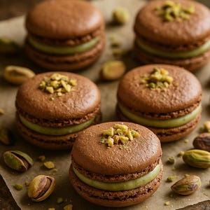 BEST RECIPES Homemade Chocolate Pistachio Macarons Recipe PDF | Digital Download French Macaron Recipe with Pistachio Cream Filling