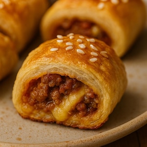 BEST RECIPE for Cheesy Meat Puff Pastry Rolls Recipe PDF | Savory Comfort Food Snack | Easy Appetizer | Digital Download | Baking Recipe