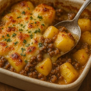 BEST RECIPES Hamburger Potato Casserole PDF | Printable Recipe | Cheesy Ground Beef Bake | Easy Family Meal Download