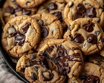 Gooey Chocolate Chip Cookie Recipe | Bakery Style (Digital Download PDF)
