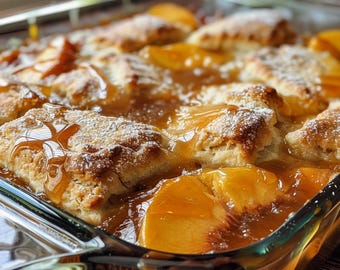 Peach Cobbler Recipe: Easy Printable Summer Dessert (Digital Download PDF)