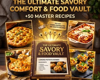 The Ultimate Savory Vault Cookbook Bundle: 50+ Comfort Food Recipes (Instant PDF Download)