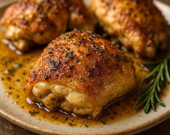 Herb Roasted Chicken Thighs Recipe: Crispy, Juicy Dinner (Digital Download PDF)