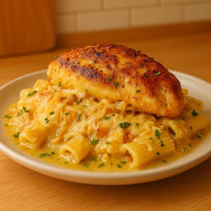 NAJLEPSZE PRZEPISY Kremowy przepis na zapiekankę z makaronem i kurczakiem w maśle czosnkowym | Comfort Food PDF | Wydrukuj przepis na serową kolację | Natychmiastowe pobranie cyfrowe
