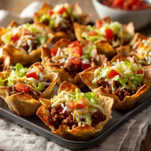 Receta de Mini Tacos: Aperitivo imprimible para fiestas (Descarga digital PDF)