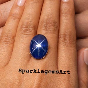 14 karat certifierad Burma blå stjärnsafir utan värme eller behandling