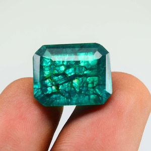 Certified Loose May Birthstone Emerald 15 Ct Approx. Vivid Green Emerald Gemstone For Jewelry Making Gemstone Emerald Shape Gemstone