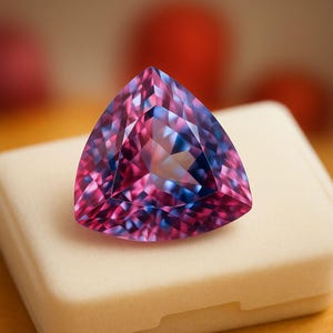 Color Changing Alexandrite Gemstone Trillion Cut 13mm: Loose Gem