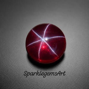 3 karat naturlig stjärnrubin ädelsten 8 x 8 mm rundslipad lös asterismrubin för ringhänge juli födelsesten