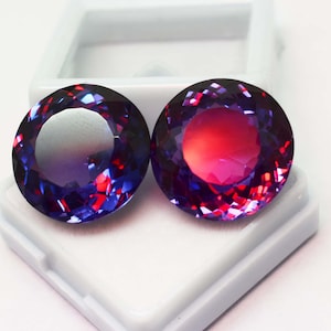Natural Alexandrite Pair: 40ct Color Change Gemstones for Jewelry