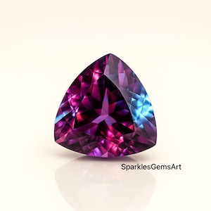 Trillion Cut Color Changing Alexandrite Gemstone: Rare Bi-Color Jewelry Making