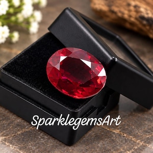 16 karat rubin ovalslipad lös ädelsten 15x12x8mm röd rubin smyckessten iögonfallande ädelsten