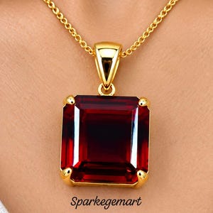 220ct Natural Ruby Cube Cut 925 Sterling Silver Pendant 27x27x27mm Large Red Ruby Statement Gemstone Jewelry