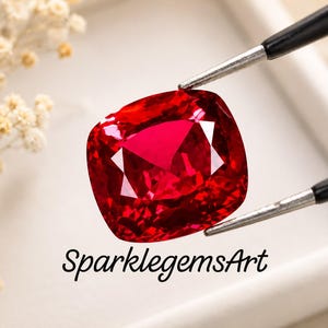 18Cts Natural Burma Ruby Cushion Cut Certified Loose Gemstone Deep Red Ruby for Ring Pendant Jewelry