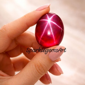 Burmese Red Star Ruby Cabochon: Natural Oval Gemstone in  12 to 16Ct All option