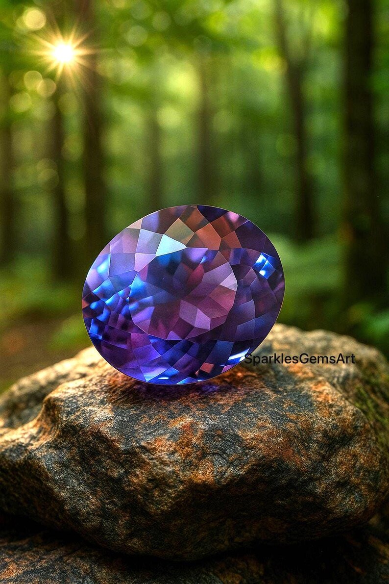 Natural Oval Alexandrite Gemstone: Color Changing Bi-color Loose Gem - Etsy