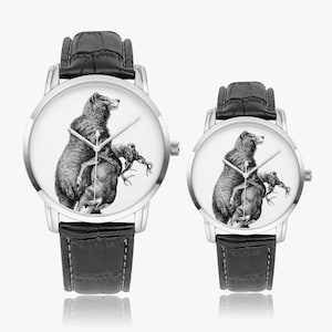 Wilhelm Sievers &quot;Grizzly bear from Amerika&quot; Wide Type Quartz Watch, art watch, couple watch