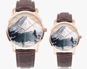 Orologio al quarzo Hiroaki Takahashi "Katsuyama Neighborhood", acciaio inossidabile e pelle